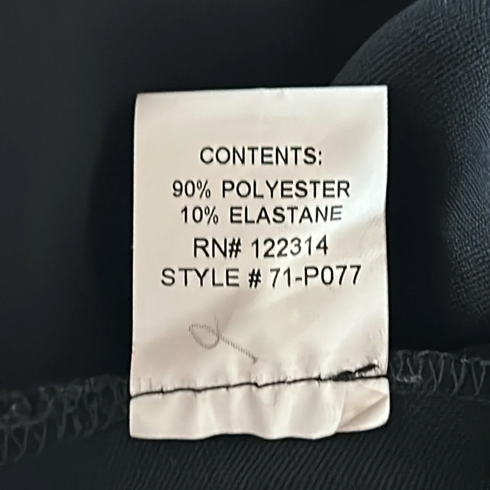 Peace of Cloth New York size 6 wide leg black dress pants business